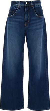 Icon Denim Los Angeles Jeans, Dames, Blauw, W28, Denim, Poppy Blauwe Jeans met Logo Patch