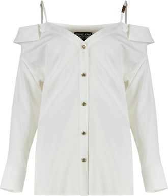 Versace Jeans Couture White Off Shoulder Shirt