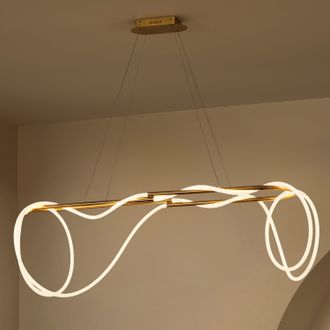 Jonathan Y Designs Lisette 360 Adjustable Silicone Rope/Metal Dimmable Integrated LED Chandelier