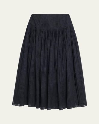 Ulla Johnson Nalla A-Line Cotton Midi Skirt