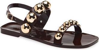Jeffrey Campbell Gum-Drop Jelly Sandal in Dark Brown Gold at Nordstrom, Size 11