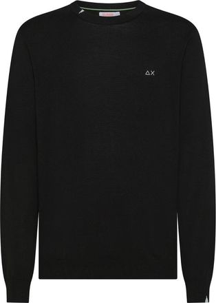 Sun 68 Basic Sweater met lange mouwen - Heren - Ronde hals truien - Zwart - 2XL - Polyester - Truien & Vesten