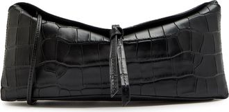 Staud Eve Crocodile-effect Leather Clutch - Black - One Size