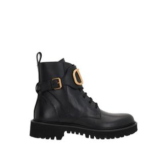 Valentino Garavani Black Calfskin Lace-Up Womens Boots