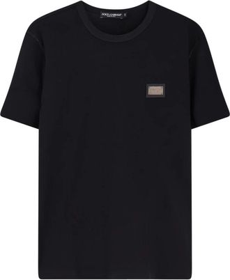 Dolce & Gabbana Geribbelde T-shirt met ronde hals - Heren - T-shirts - Zwart - XL - Katoen - Tops