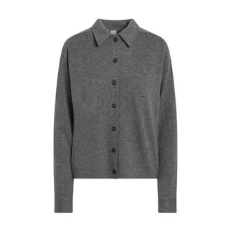 Toteme Raglanmouw Kasjmier Vest - Dames - Truien - Grijs - Maat: M Kasjmier