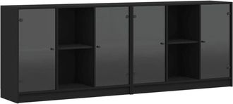 vidaXL Vidaxl - Estanter&iacute;a Con Puertas Madera De Ingenier&iacute;a Negro 204x37x75 Cm