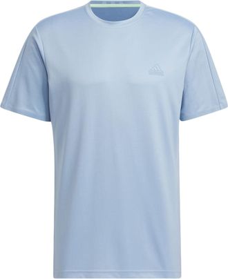 adidas Sport Casual Cooling Solid Color Crew Neck T-Shirt Asia Sizing Teal JD5224