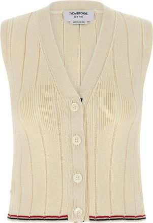 Thom Browne Rwb Intarsia Vest