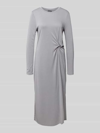 Pieces Midikleid mit Rundhalsausschnitt Modell ANORA in Hellgrau, Gr&ouml;&szlig;e XS