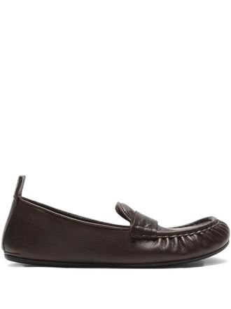 Acne Studios round-toe loafers - women - Calf Leather/Nylon/Polyurethane/Thermoplastic Polyurethane (TPU) - 35 - Brown