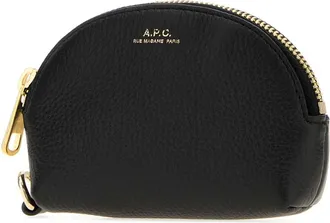 A.P.C. Womens Black Leather Monnaie Card Holder Noir Portafogli Wallet