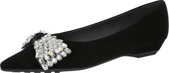 Generic Womens Pump Slip-on Wedge Heel Party Dress Heel Rhinestones Bow Casual Shoes Effortlessly Pairs with Trousers, Skirts or Professional Attire-Numeric_6