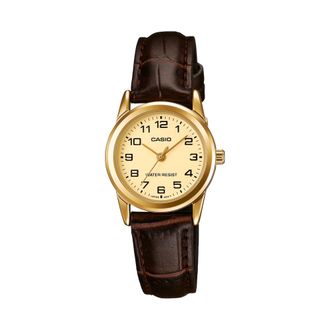 Casio Womens Classic Analog Watch With Brown Leather Strap - LTP-V001GL-9B