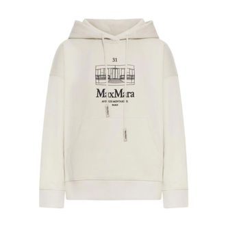 Max Mara Hoodies, female, White, Size: M Visiera Hoodie