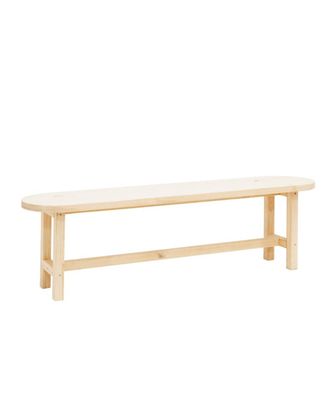 Deco Wood Banco de madera maciza ovalado en tono natural de 160x45cm