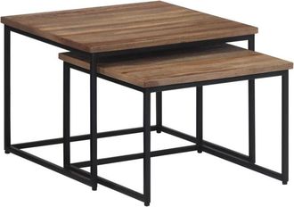 vidaXL Vidaxl - Mesas de centro apilables 2 unidades madera maciza de teca