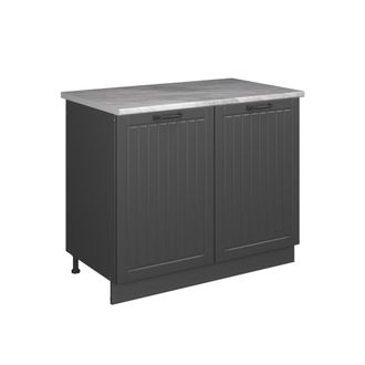Vicco Mueble Bajo Para Fregadero Fame-line, Gris Oscuro/antracita, 100 Cm, Et M&aacute;rmol, Vicco