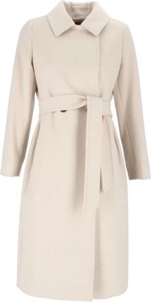 Max Mara Bcollag Mantel - Dames - Mantels - Wit - Maat: 3XS Wol