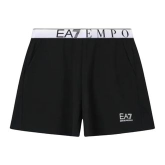 Emporio Armani Training Shorts, female, Black, Size: S Sweat Shorts