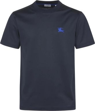 Burberry Blauw Equestrian Knight Design T-shirt - Heren - T-shirts - Blauw - M - Katoen - Tops