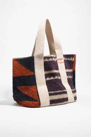 Bimba & Lola Maxi Jute Shopper Bag in Aubergine at Nordstrom