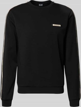 Emporio Armani Sweatshirt mit Label-Details und Rundhalsausschnitt in Black, Gr&ouml;&szlig;e XXL