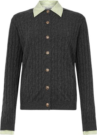 Silvian Heach Shila Cardigan - Dames - Vesten - Grijs - XS - Wol - Truien & Vesten