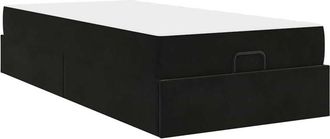 vidaXL Vidaxl - Estructura De Cama Con Colch&oacute;n Negro 80 X 200 Cm Terciopelo