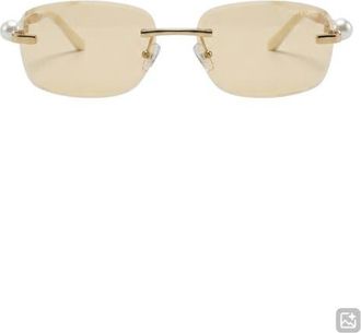 Fifth and Ninth Perla 57mm Rectangular Sunglasses in Champagne/champagne at Nordstrom