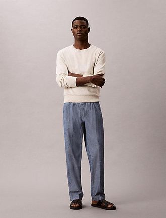 Calvin Klein Cotton Chambray Drawstring Trousers