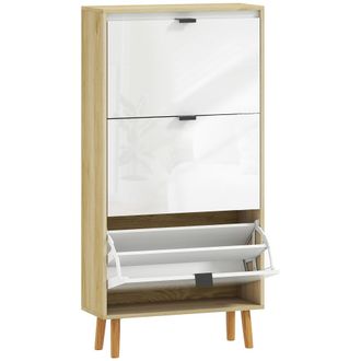 HOMCOM Zapatero estrecho 60x24x127 cm blanco