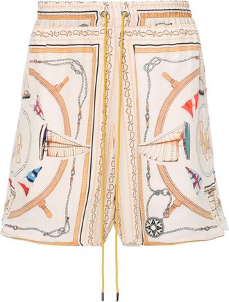 Rhude Nautica silk shorts - men - Silk/Lyocell - M - Neutrals