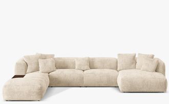 MICADONI Modulares Design Panorama Sofa Martina - Cordbezug Light Beige