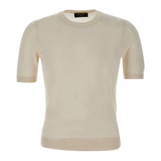 Gran Sasso Crew Neck Silk Jumper - male - Gran Sasso - Round-neck Knitwear - White - 3XL - Knitwear