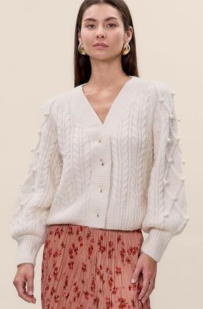Rebecca Taylor Petra Cardigan in Ivory at Nordstrom, Size X-Small