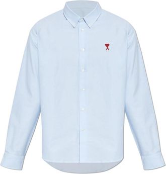Ami Overhemd met logo - Heren - Casual Overhemden - Blauw - S - Katoen - Overhemden