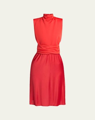 Giorgio Armani Sleeveless Mock-Neck Stretch Viscose Dress