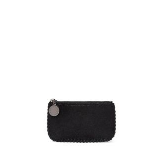 Stella McCartney Stella McCartney, Wallets & Cardholders, female, Black, Size: ONE SIZE Falabella Zipper Cardholder Keychain