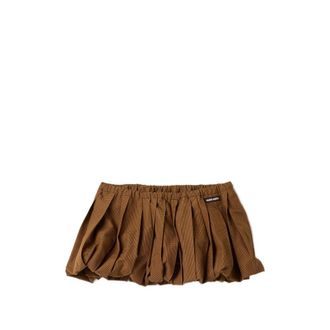 Miu Miu Pleated Gingham Check Miniskirt