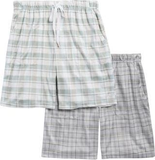 Geoffrey Beene 2-Pack Assorted Plaid Pajama Shorts in Green Multi at Nordstrom Rack, Size X-Large