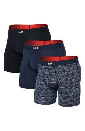 Saxx Assorted 3-Pack Multi-Sport Mesh Performance Boxer Briefs in Wavelength/navy/black at Nordstrom, Size Xx-Large