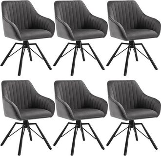 Woltu Suite 6 Una Silla Acolchada Moderna Para Patas De Metal En La Cocina O Sala De Estar. Asiento De Terciopelo Gris Oscuro - Woltu
