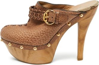 Gucci Mules Janis con borchie - Marrone