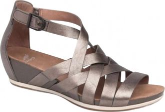 Dansko Womens Vivian Gladiator Wedge Sandal In Pewter