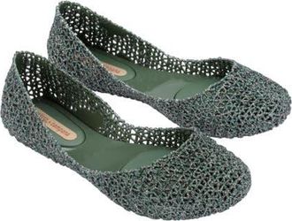 Melissa Campana Papel VII Jelly Flat in Glitter Green at Nordstrom, Size 10