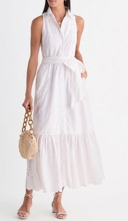 Vineyard Vines Vanessa Eyelet Shirtdress in White Cap at Nordstrom, Size 6