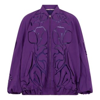 Valentino Garavani Floral Bomber Jacket - male - Valentino Garavani - Bomber Jackets - Purple - XL - Jackets