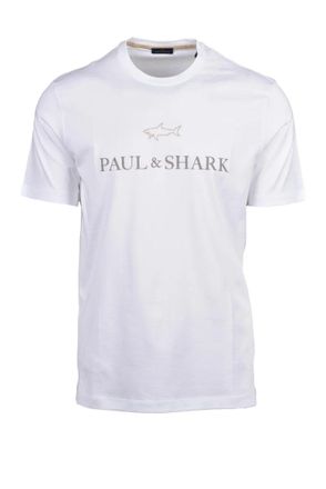 Paul & Shark White Cotton Men T-shirt
