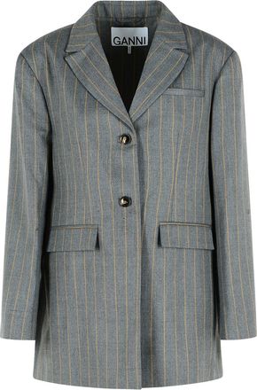 Ganni grijze wolmix blazer